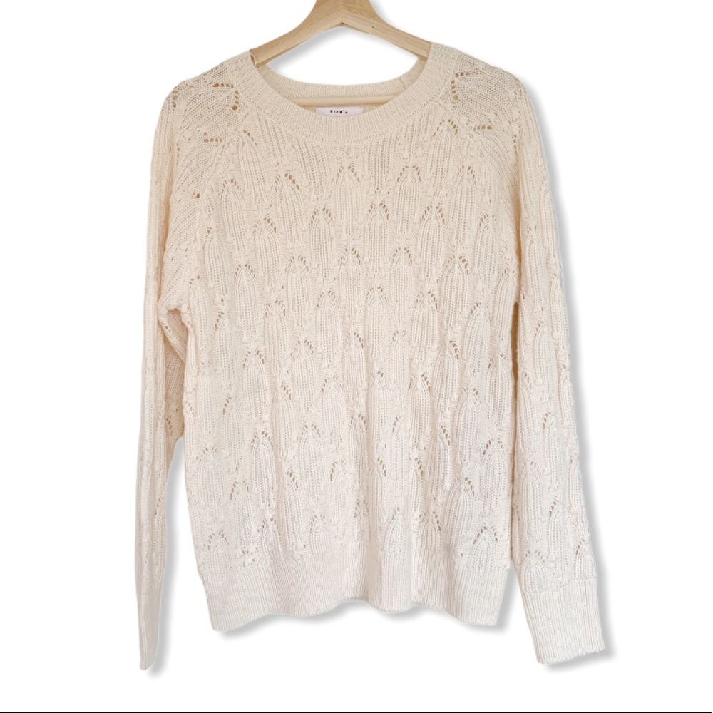 NEW Elodie Crew Neck Raglan Sleeve Knit Sweater L